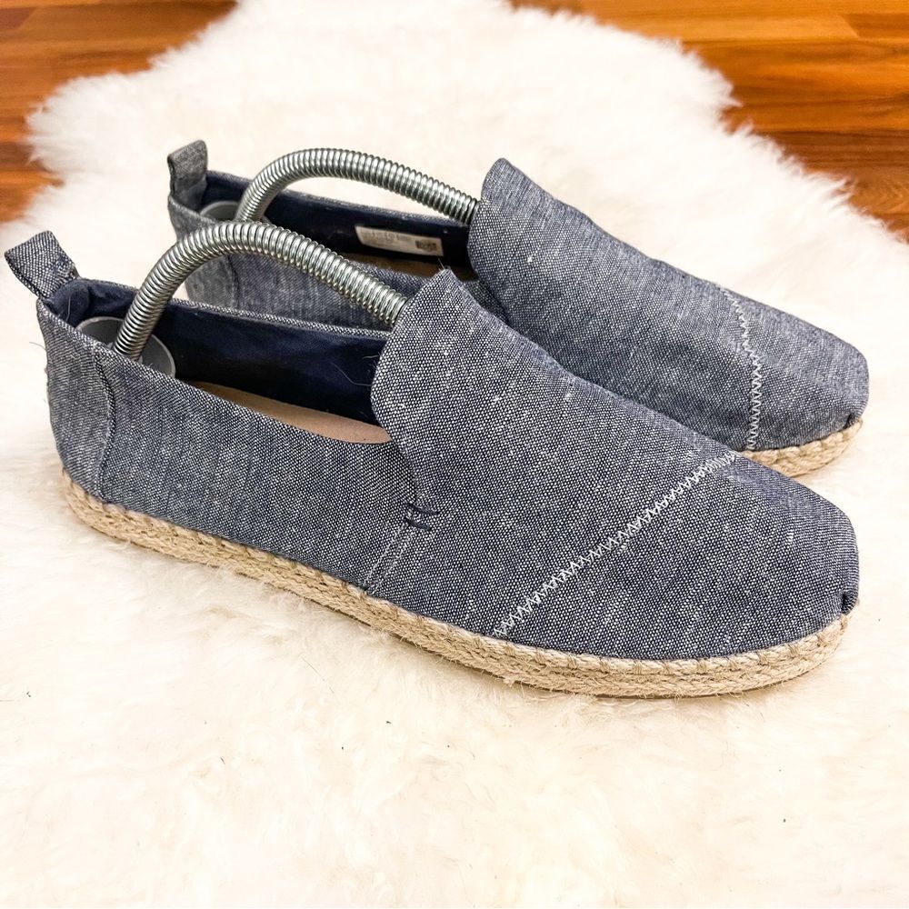 🍋 TOMS • Women’s Alpargata Espadrille Slip-On in Light Blue Chambray Size 9.5